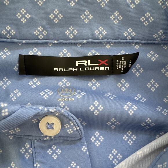Ralph Lauren RLX Polo Performance Moisture Wicking Golf All Over Print Men Large - Picture 2 of 8